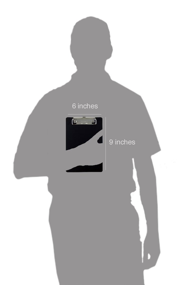 Trade Quest Memo Clipboard 6'' x 9'' Low Profile Clip Plastic (6-Pack) (Black) - Image 4